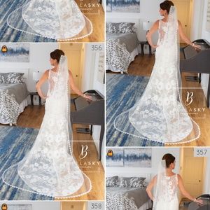 Custom Claire Pettibone Wedding Dress and Veil